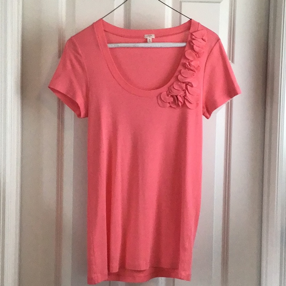 J. Crew 🌸 ruffle neck tee